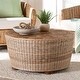 preview thumbnail 2 of 6, Hosanna Natural Rattan Coffee Table - Handwoven Wicker Accent Table with Textured Spiral Top for Living Room