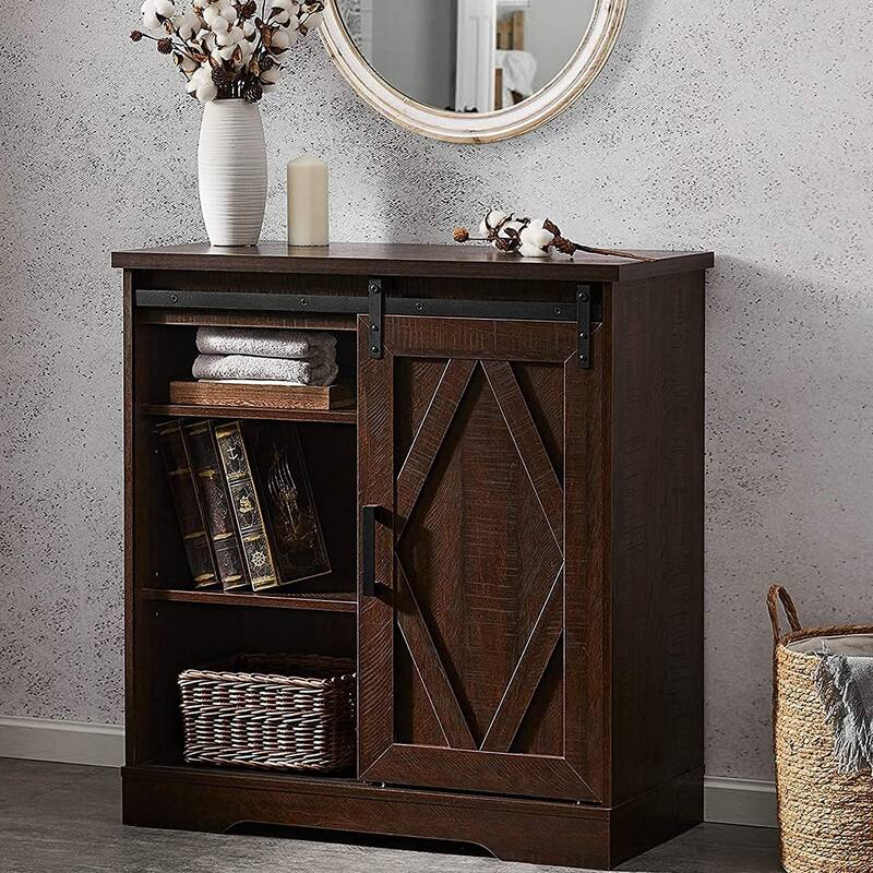 WAMPAT Farmhouse Coffee Bar Cabinet Storage Sideboard