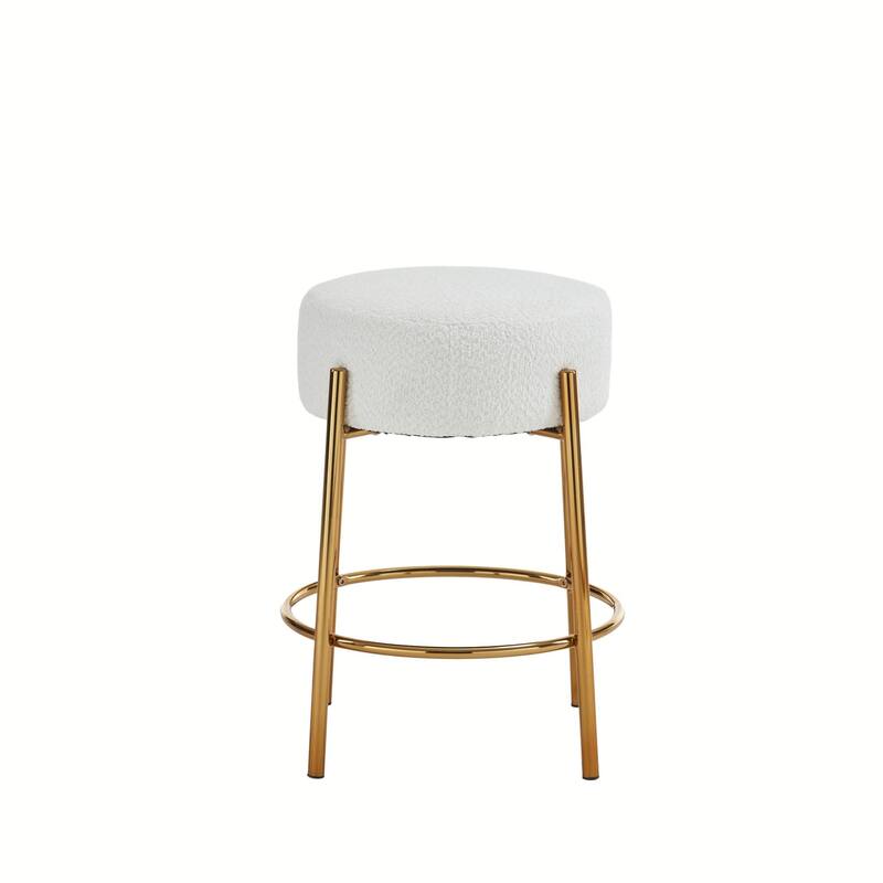 Set of 2 Contemporary Round Bar Stools - 24" Height, Ideal for Kitchens, Coffee Shops, and Bars