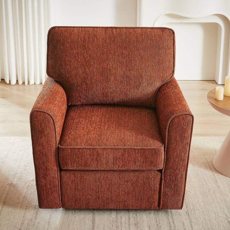 Round Lounge Chair Armchair Swivel Sofa Chair with Side Storage Pockets, Swivel Chair Accent Barrel Chair