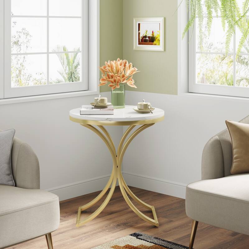 Round Side End Table Living Room, Nightstand for Bedroom