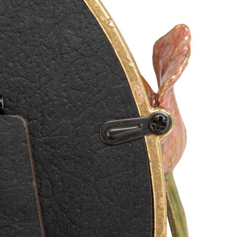 Enameled Metal Photo Frame with 3D Flowers & Jewels