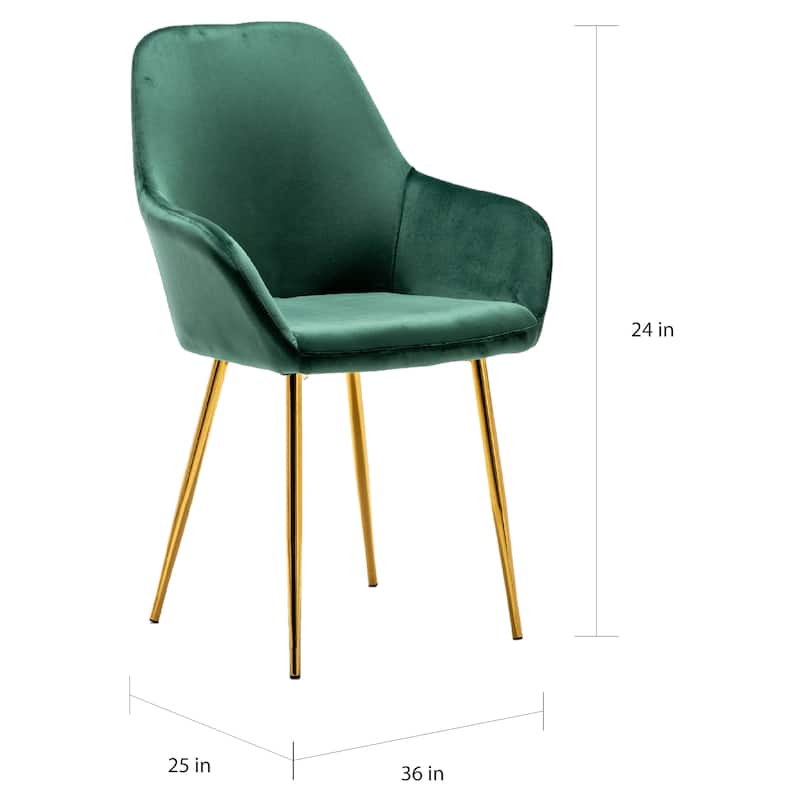 Tasmia Premium Emerald Accent Bucket Upholstered Dining Chairs (Set of 2)