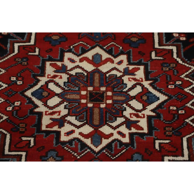Hand Knotted Oriental 100% Wool Carpet Traditional Medallion Red Heriz Area Rug - 11' 3'' X 8' 4''