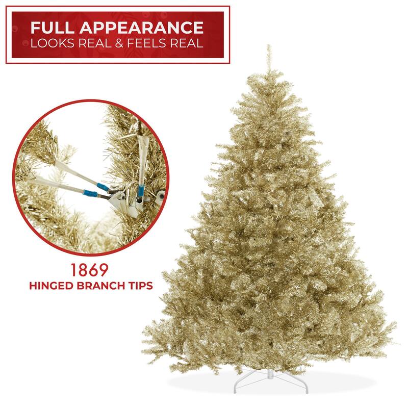 75ft Gold Artificial Holiday Christmas Tree with Metal Stand - 7.5 ft