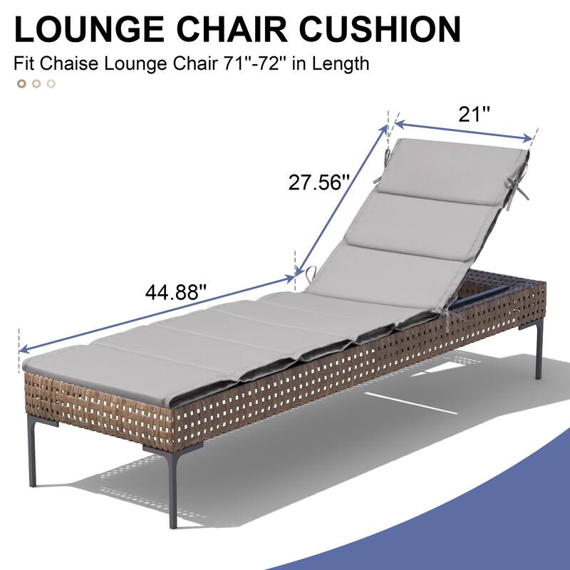 Outdoor Patio Chaise Lounge Cushion Lounger Cushion