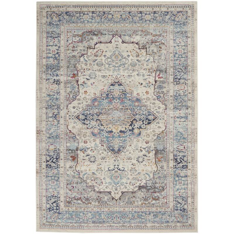 HomeRootsFloral Transitional Rectangle Area Rug - 72' X '48' X '0.5