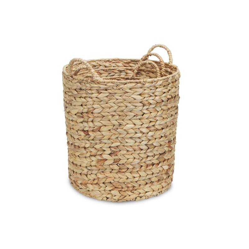 Set of 3 Brown Tapered Straight Side Storage Baskets 15.75"
