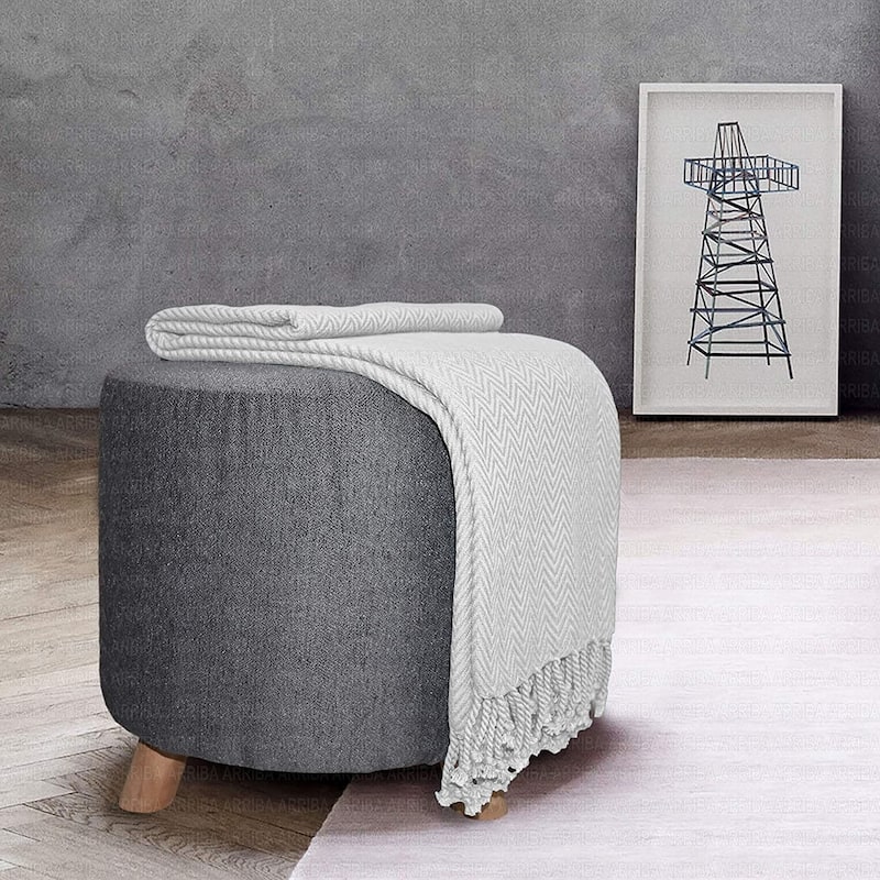 100% Ring Spun Cotton Chevron Throws Blankets Hand Woven with Fringe Super Soft 50''x60''