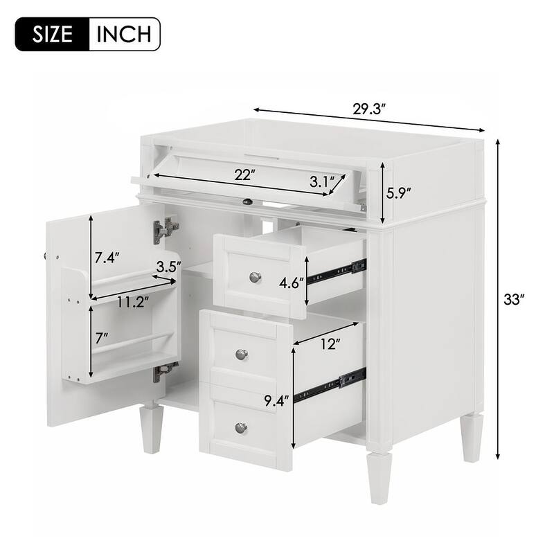 30'' Bathroom Vanity with Top Sink Set, Sink Bathroom Vanity