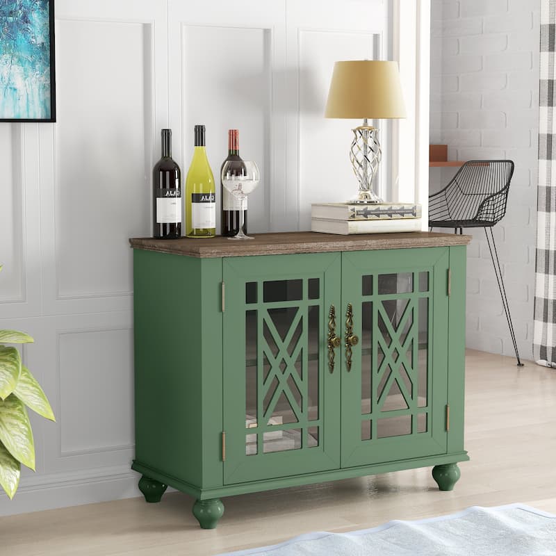 38" Vintage Style Kitchen Accent Buffet Sideboard Cabinet