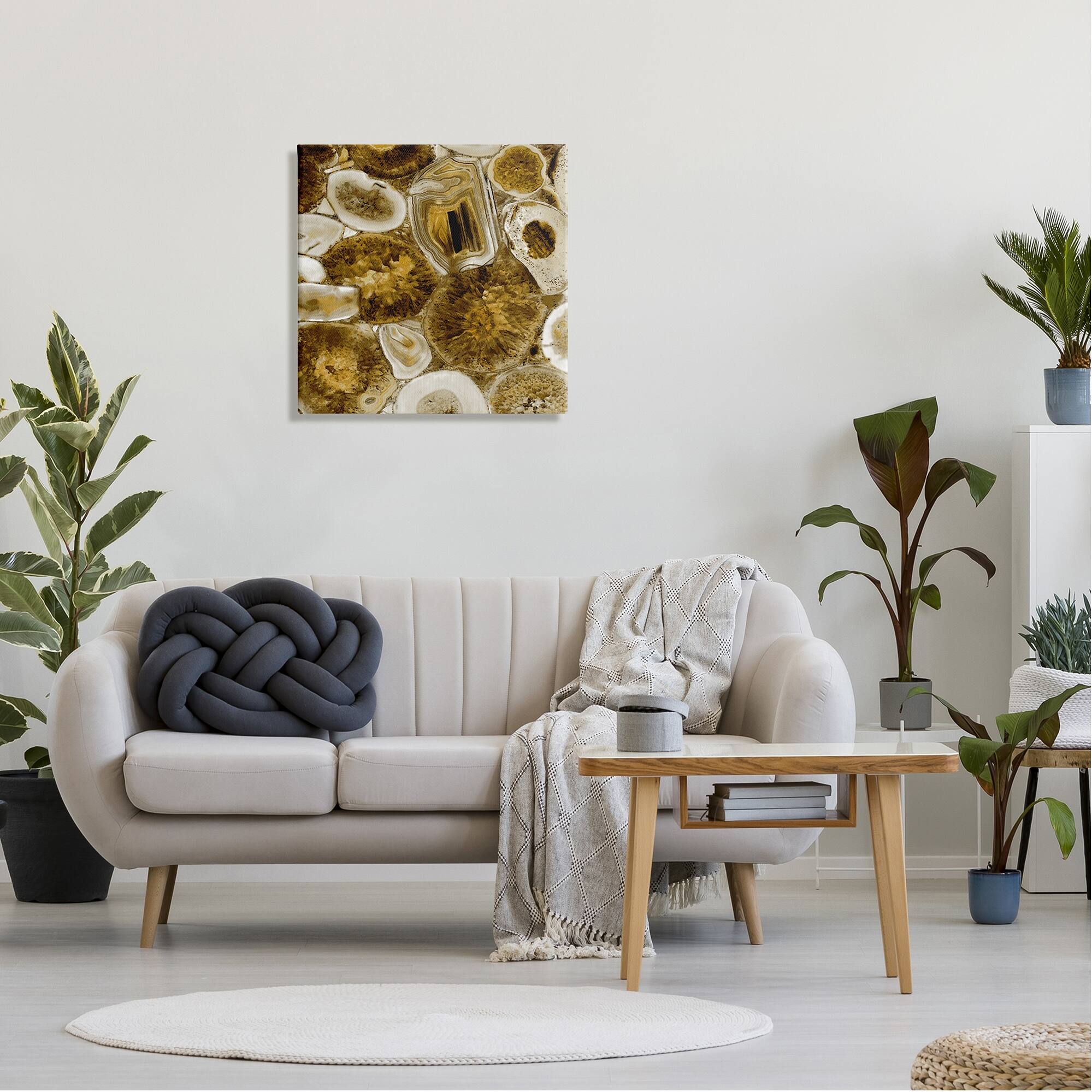Stupell Industries Agate In Gold Abstract Geodes Canvas Wall Art by