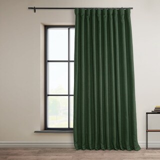 Exclusive Fabrics Faux Linen Extra Wide Room Darkening Curtain Panel
