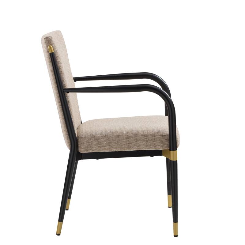 Christopher Knight Home - Modern Upholstered Metal Base Dining Armchair with Solid Back (Set of 2)