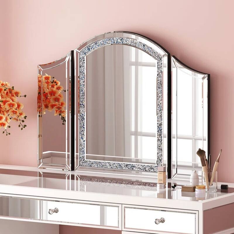 Trifold Vanity Mirror 32 Inch x 24 Inch Makeup Mirror