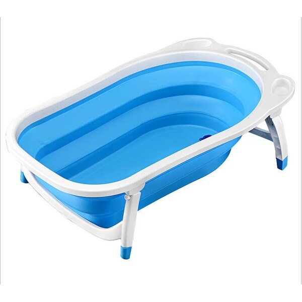 Shop Baby Folding Bath Tub Blue/Pink/Green - Blue - On ...