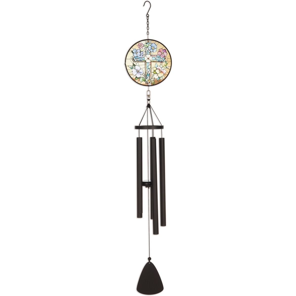 40 inch Cross Stain Glass Wind Chime - 95621