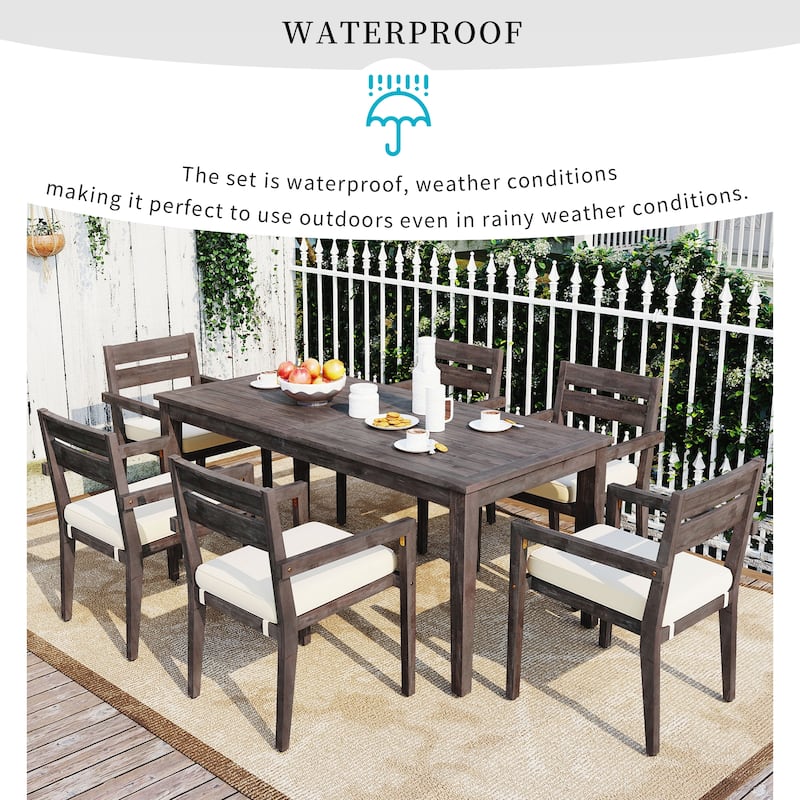 Acacia Wood Outdoor Dining Table And Chairs
