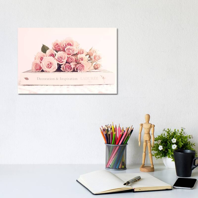 iCanvas "Peonies And Book" by Caroline Mint Canvas Print - 8x12x0.75