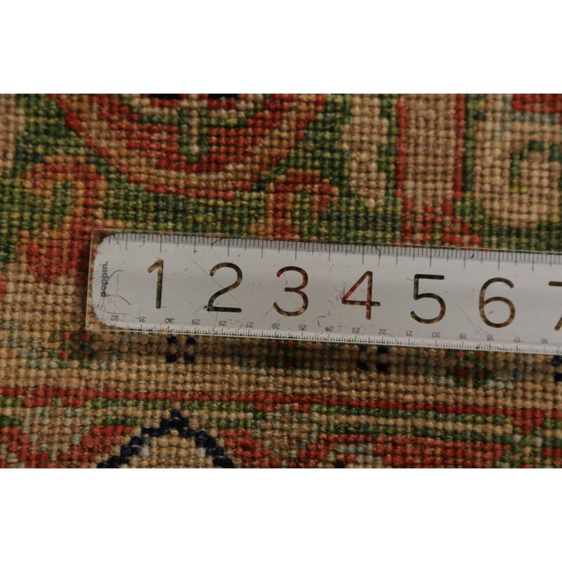 Orange & Green Heriz Serapi Vegetable Dye Rug Handmade Wool Carpet - 3'1"x 5'0"