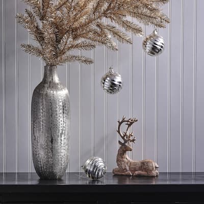 90mm Heavy Glass Ball Ornament Set of 3