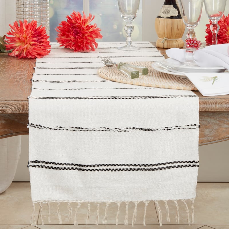 Modern Minimalist Striped Table Runner - 16"x72"