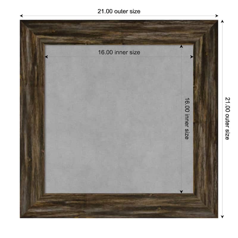 Amanti Art Fencepost Brown Narrow Framed Magnetic Board - Board Size 16x16