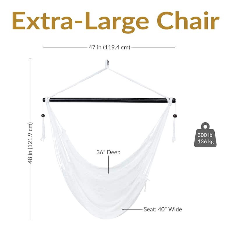 Sunnydaze Hanging Caribbean XL Hammock Chair
