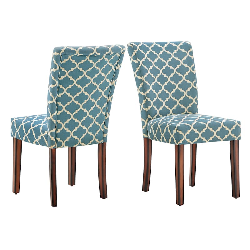 Catherine Moroccan Pattern Fabric Parsons Dining Chair (Set of 2) by iNSPIRE Q Bold