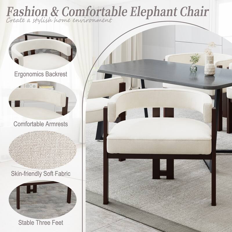 Chenille Barrel Chair Set Set of 2