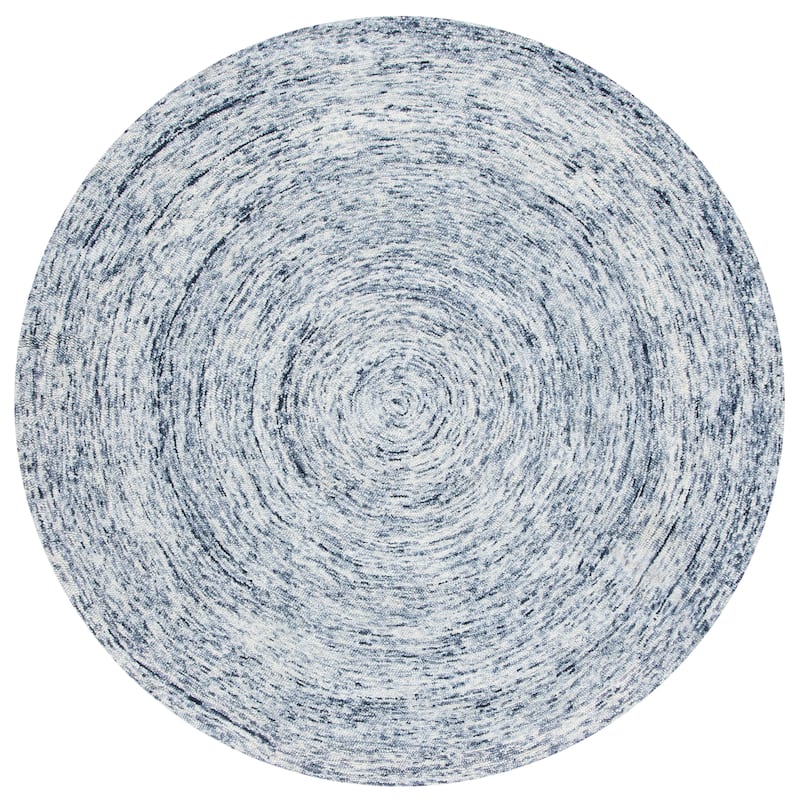 SAFAVIEH Handmade Ikat Jaycie Wool Rug - 6' Round - Silver/Grey - Round