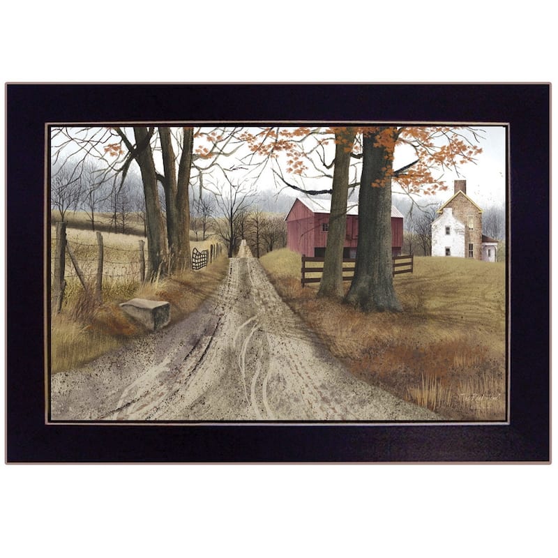 TrendyDecor4U Farmhouse "The Road Home" Framed Print Wall Art by Billy Jacobs - Earthtone
