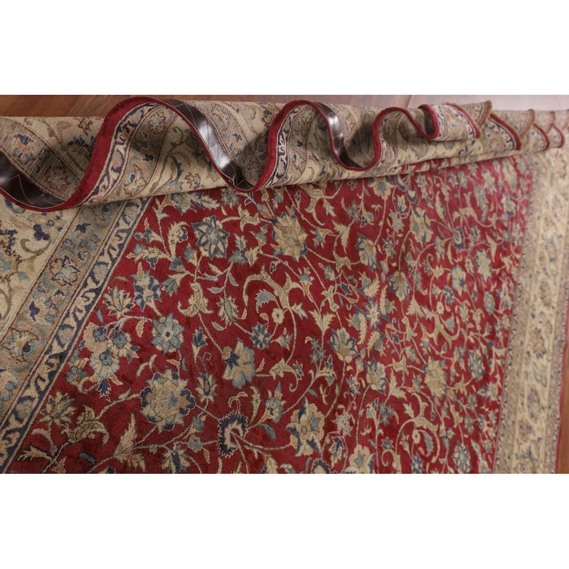All-Over Floral Tabriz Persian Antique Area Rug Handmade Wool Carpet - 8'6"x 12'0"