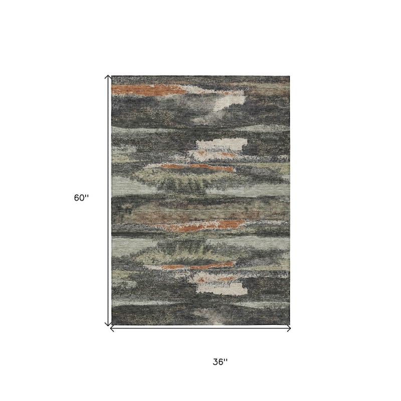 HomeRoots Abstract Transitional Rectangle Outdoor Rug