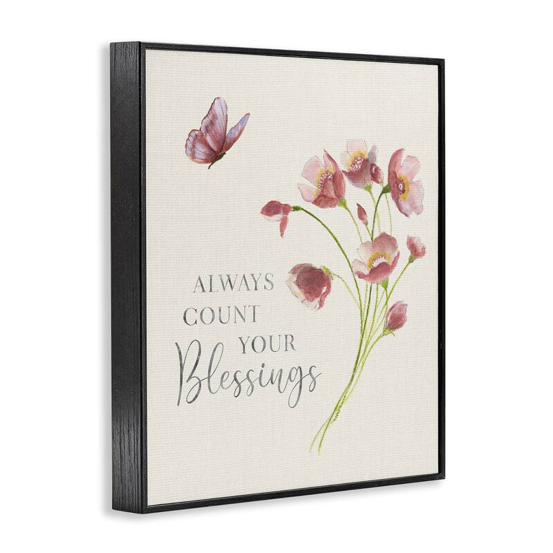 Stupell Count Your Blessings Florals Framed Giclee Art Design By Janet Tava