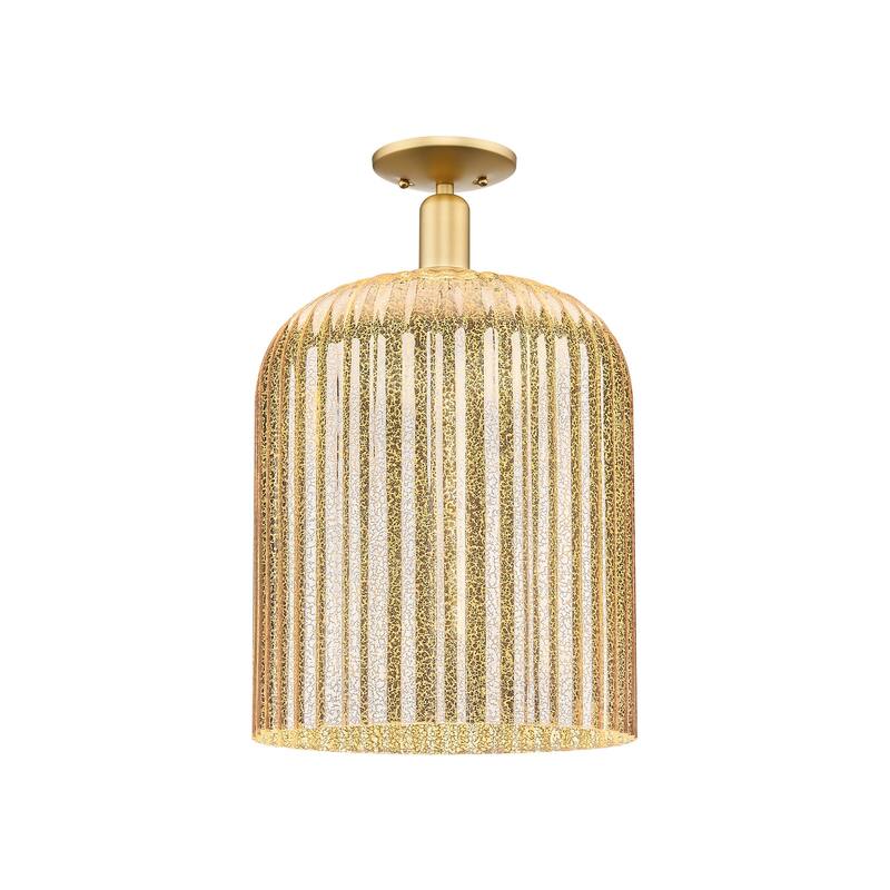 Innovations Lighting 716-1C-19-12 Bridal Veil Semi-Flush Bridal Veil - Satin Gold / Mercury