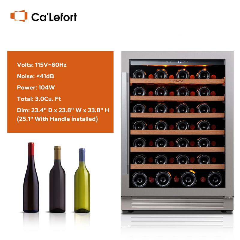 24 Inch 54 Bottle Built-in/ Freestanding Wine Cooler