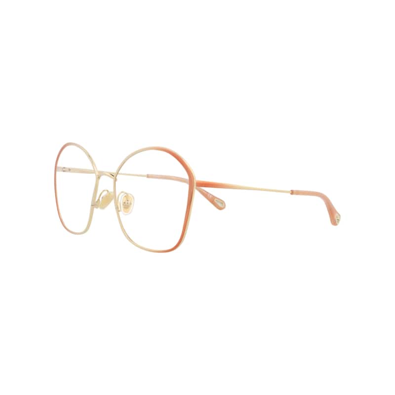 Chloé Square-Frame Metal Optical Frames - Nude Nude Transparent