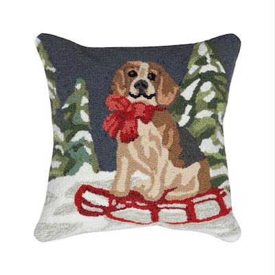 Liora Manne Frontporch Winter Dog Sled Indoor/Outdoor Pillow