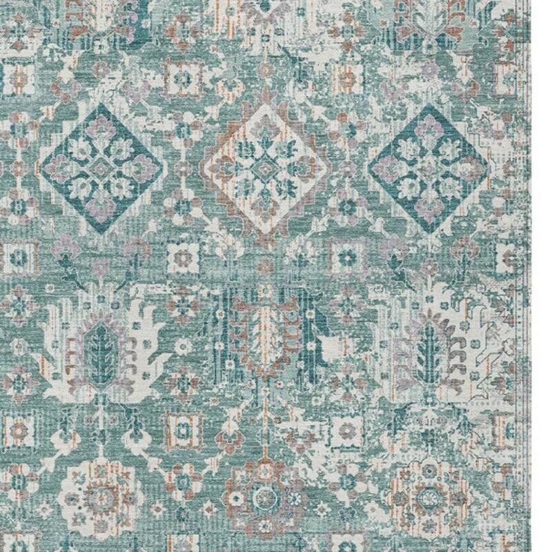 HomeRoots Floral Medallion Traditional Rectangle Outdoor Rug