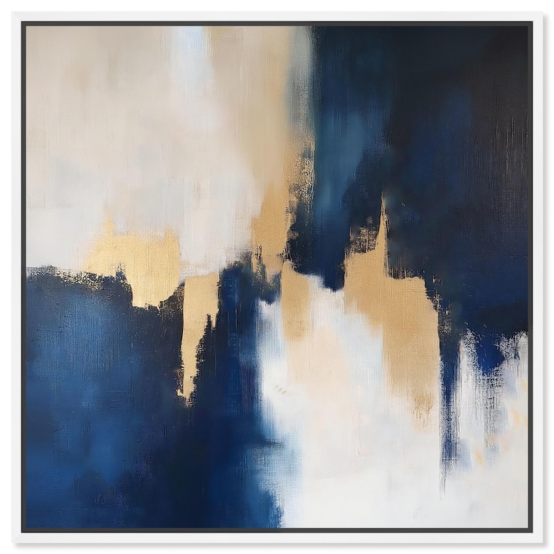 Indigo Aurelian Canvas by Art Remedy - 40" x 40" - White