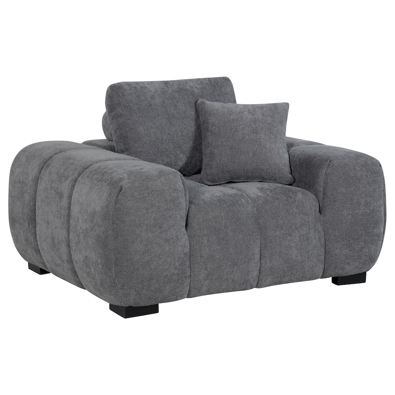 Octavia Upholstered Track Arm Accent Chair - 54.75" x 41"x 35.5" - Charcoal Grey