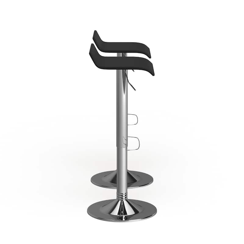 Porch & Den Blaine Chrome Air Lift Adjustable Swivel Stools (Set of 2)