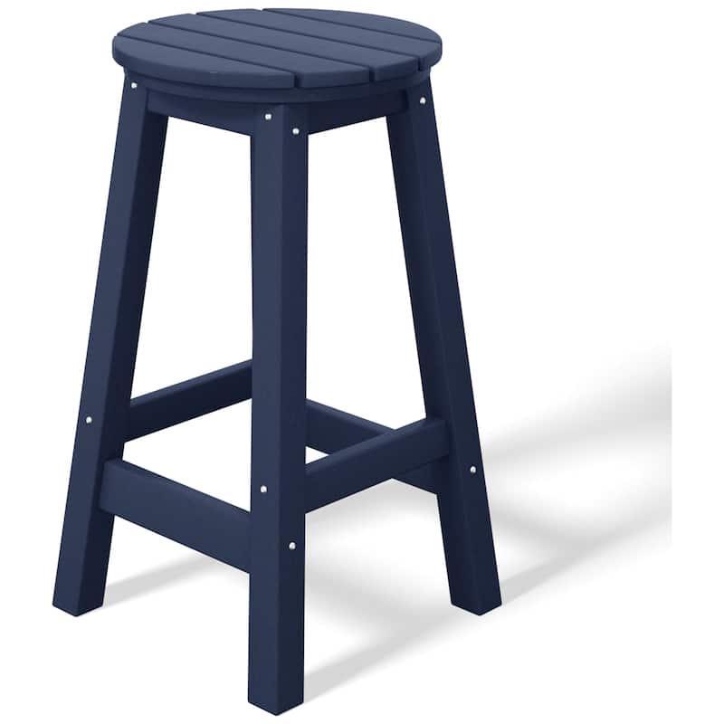 Polytrends Laguna Hdpe All Weather Outdoor Patio 24" Round Counter Stool (Set Of 3)