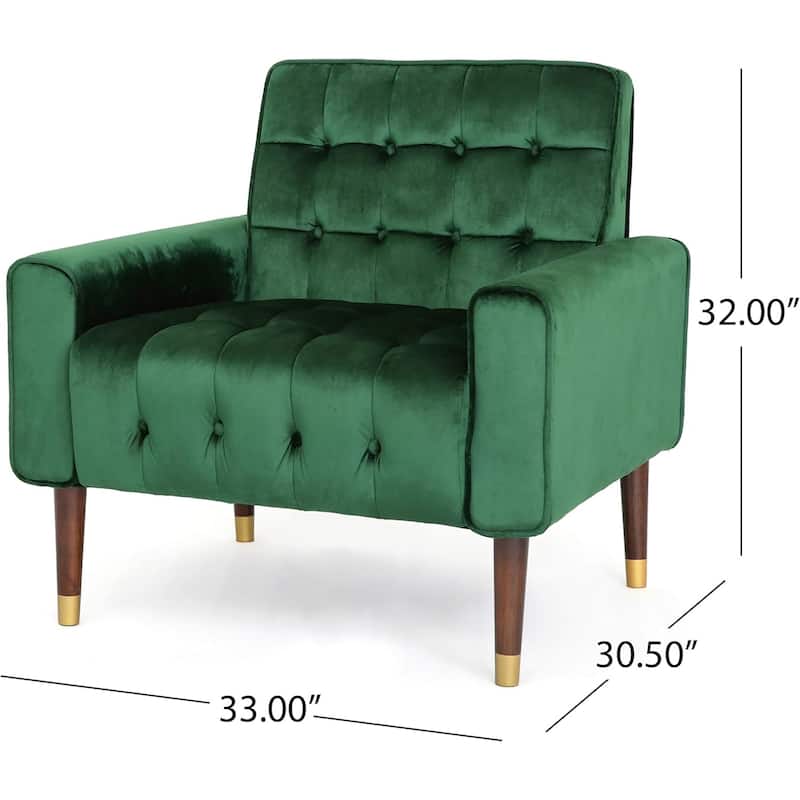 33" Velvet Button Tufted Arm Chair