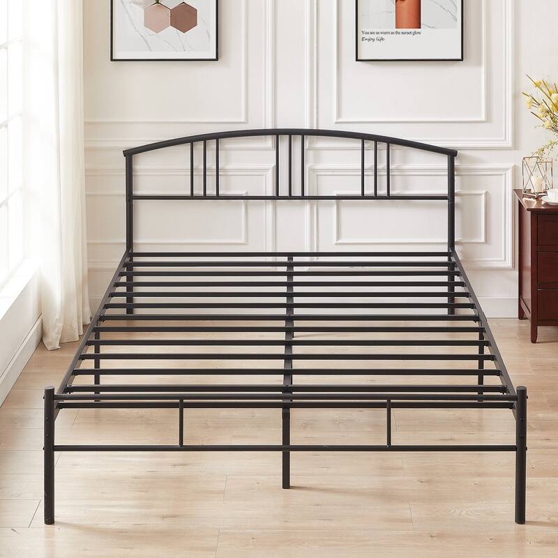 VECELO Bed Frame with Headboard & Metal Slat,Easy Set up- Twin/Full/QueenSize Bed