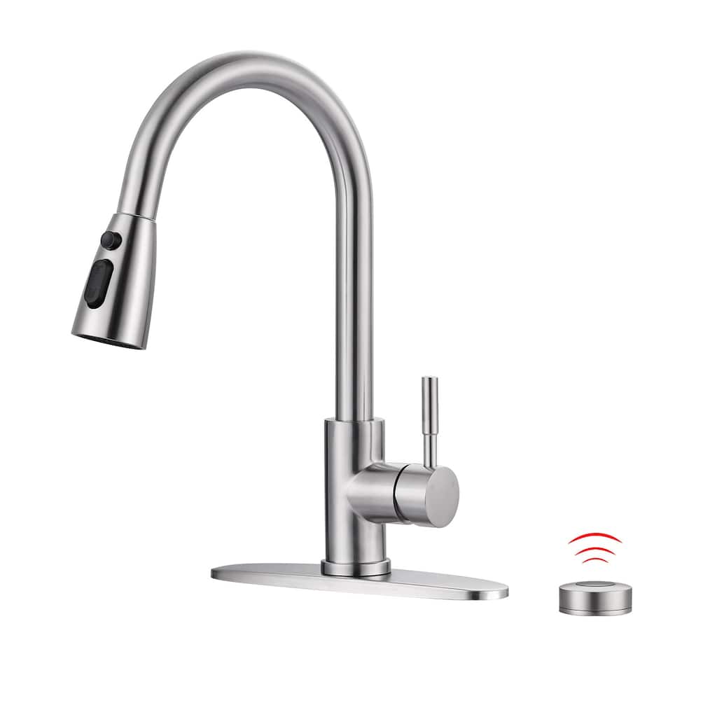 WOWOW Single Handle Pull Down Sprayer Kitchen Faucet with Mobile Sensor