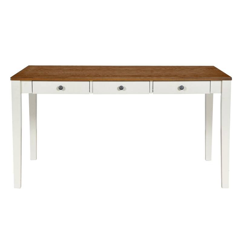 Roomfitters Mid-Century 6-Piece Wood Dining Table Set with Upholstered Chairs and Bench
