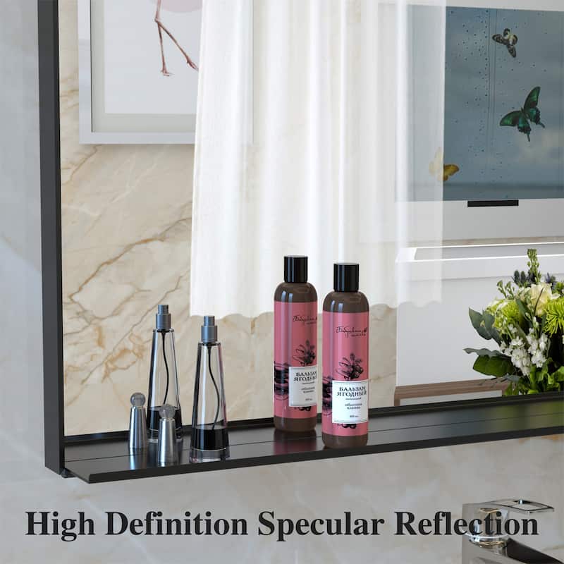 60" x 36" Modern Rectangle Bathroom Mirror with Aluminum Frame