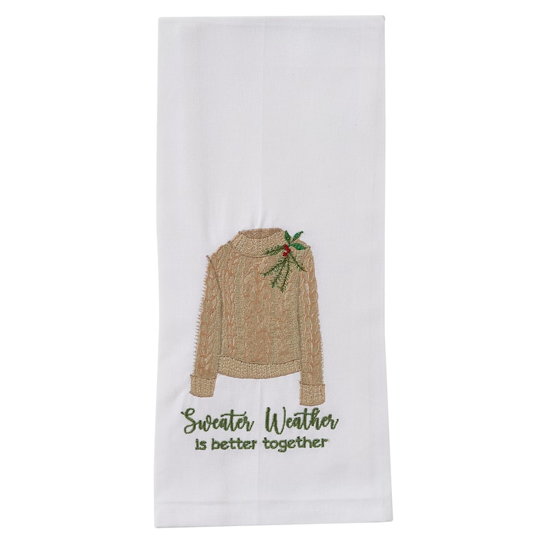 Park Designs Sweater Weather Embroidered Dishtowel Set of 2 - 18" X 28"